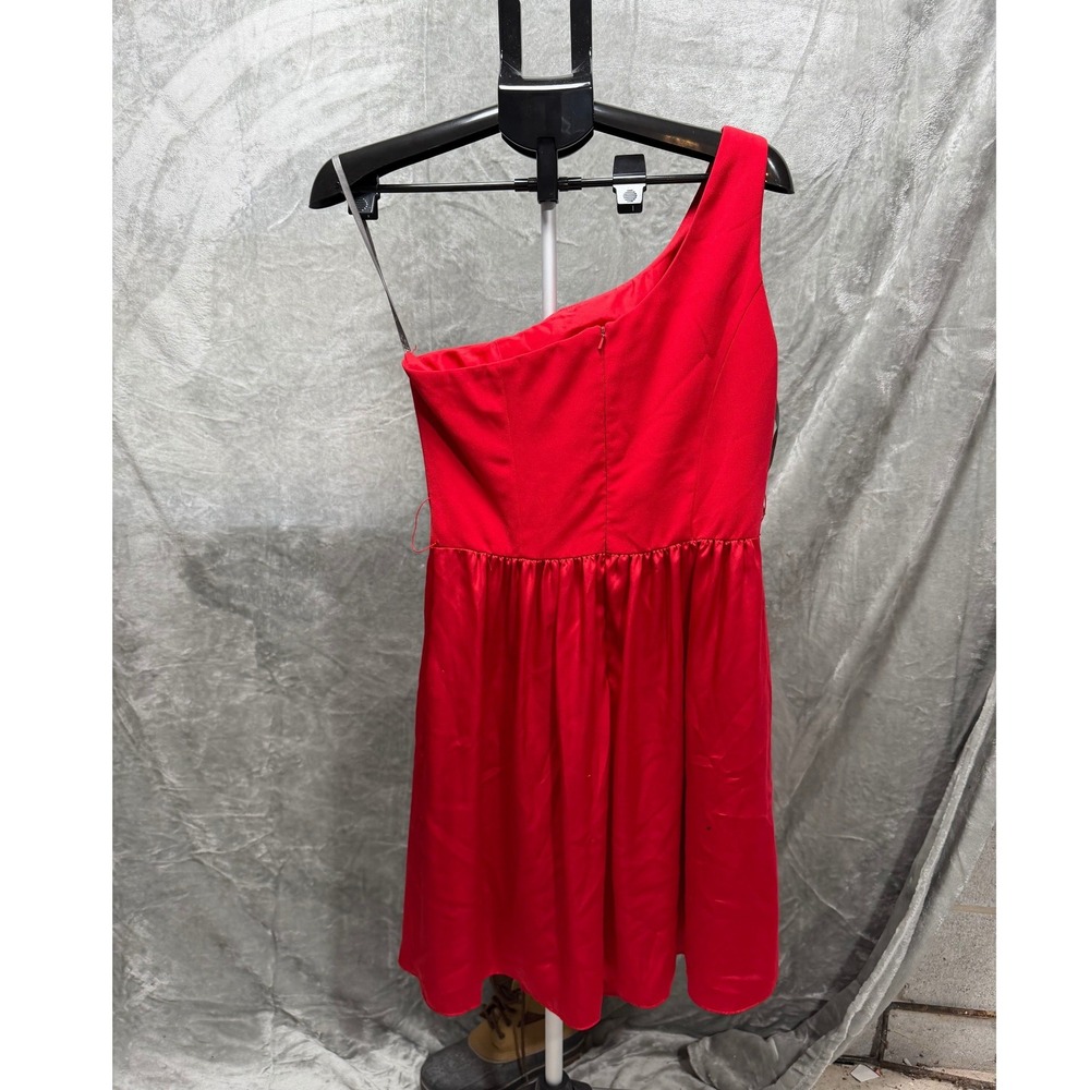 Vera Wang One Shoulder Red Cocktail‎ Dress Size 8